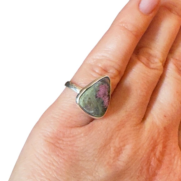 Ruby Zoisite ring in sterling silver 925 size 6 - Picture 4 of 4